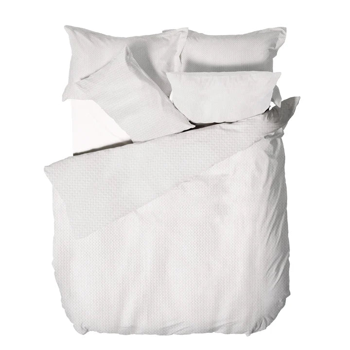 White waffle bedding set product image.