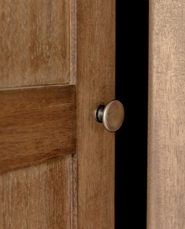 Wooden Pantry door with brass knob