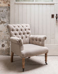 Norton Linen Button Back Armchair